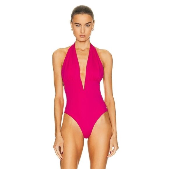 Saints 21 hot pink plunging v-neck backless bodysuit size small - Picture 4 of 9